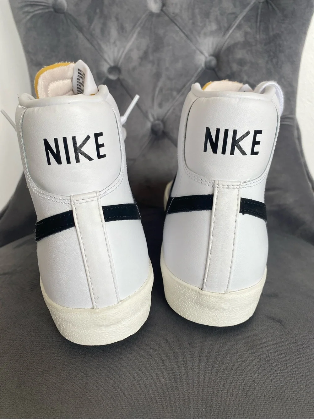 Nike White and Black High-Top Sneakers
